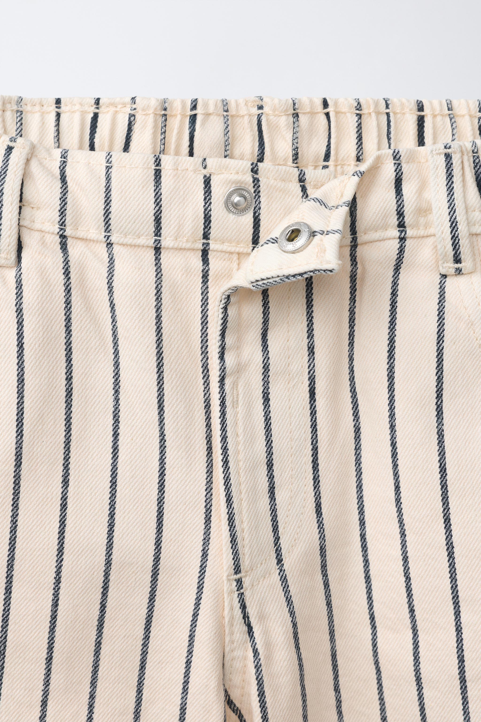 STRIPED BAGGY JEANS